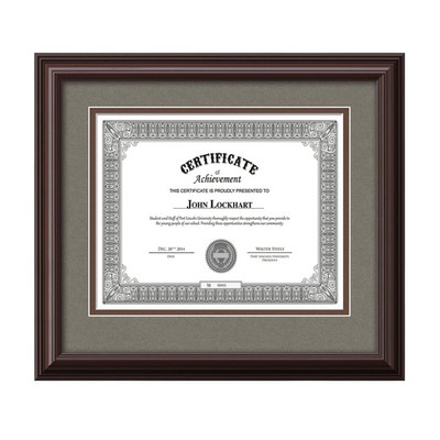 Cottingham Certificate Frame - Mahogany/Dover Grey 8½"x11"