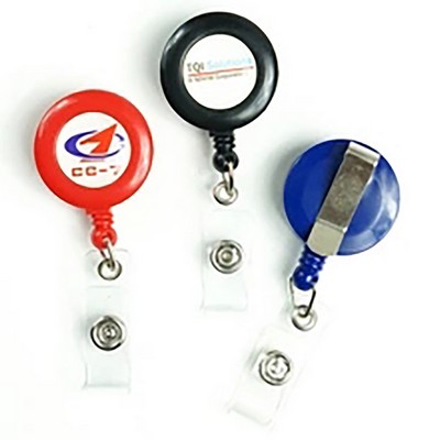 Round Retractable Badge Holder