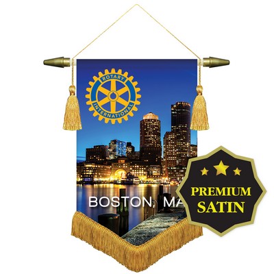 8" x 12" Premium Podium Banner V Cut/Fringe