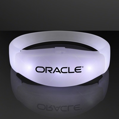 Imprinted White LED Steady Illumination Stretch Bracelet - Domestic Print