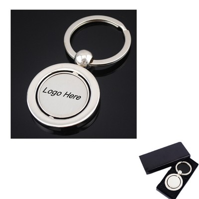 Custom Circular Metal Key Tag w/Split Ring