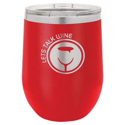 12 Oz. Stainless Steel Wine Tumbler - Red