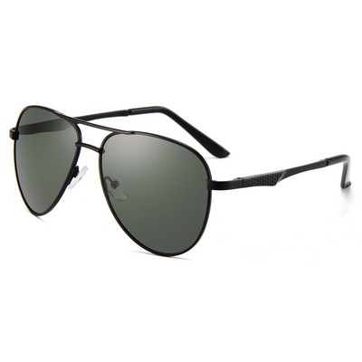 Sunglasses - Dark Green Lenses - Black Frames