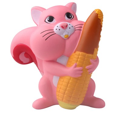 Slow Rising Scented Squishy Squirrel w/Corn - Pink