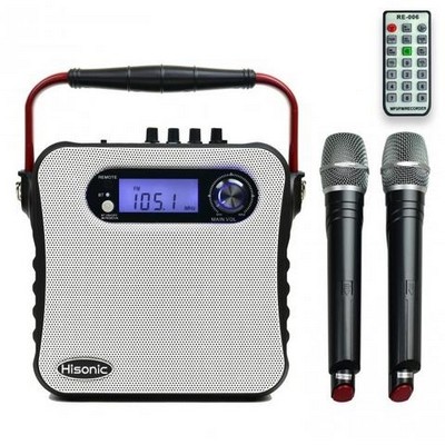 Hisonic® UHF Dual Channel Wireless White PA System w/Bluetooth®