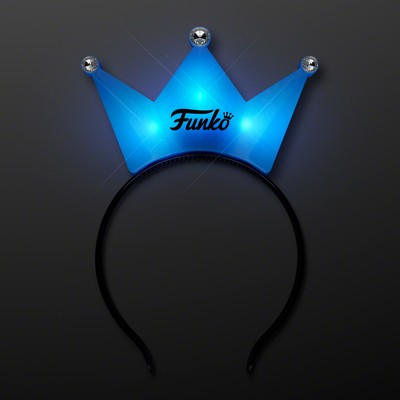 LED Blue Crown Tiara Headbands, Princess Party Favors - Domestic Imprint