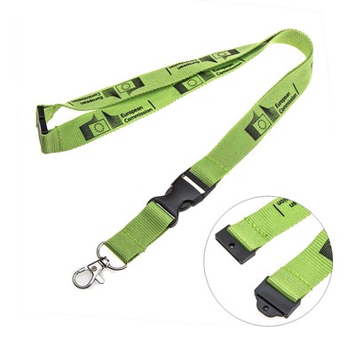 Polyester Neck Lanyard w/ Safe Breakaway & Detachable Buckle