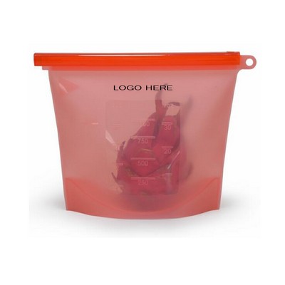 Reusable Silicone Fresh Food Bag With Airtight Zip Seal