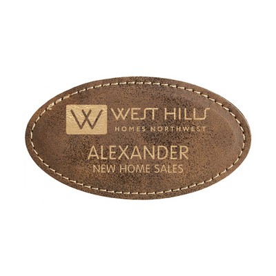 Leatherette Oval Badge 1.75"X3.25"