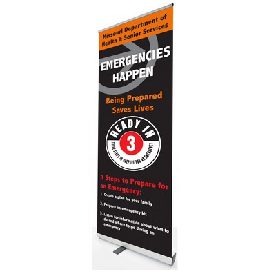 Standem-33-PF Poly Film Retractable Banner - Full Color, No Minimum, Silver Stand. No Minimum