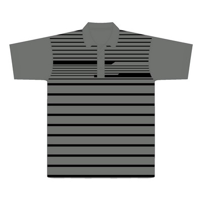 Men's Sublimation Polo Shirt w/Different Size Horizontal Lines