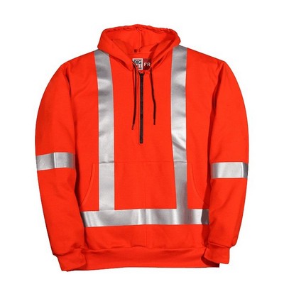 12 Oz. Antex™ Exodry® FR Windproof Hooded Sweatshirt w/Half-Zip & Reflective Tape