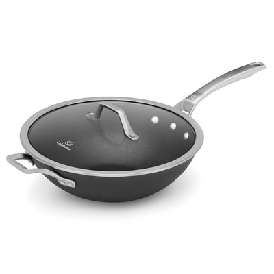 Calphalon® Signature™ Hard-Anodized Nonstick 12" Flat-Bottom Wok with Cover