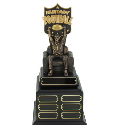 15" Fantasy Football Perpetual Trophy w/Finished Man on Arm Chair