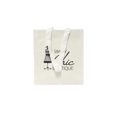 White Pearl Luster Cotton Twill Euro Tote