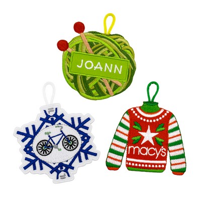 Custom Embroidered Holiday Ornaments (3")