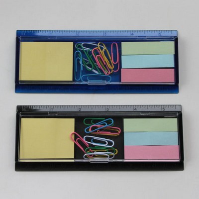 Mini Memo Pad Clip Dispenser Ruler