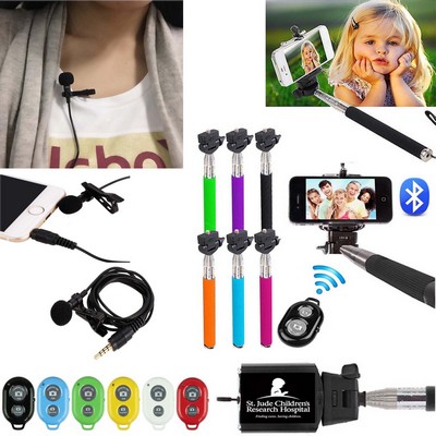 Kidder Microphone+Selfie Stick+Bluetooth Shutter for Smartphones