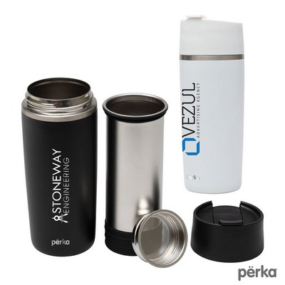 Perka Macchiato 12 oz. Double Wall Coffee/Tea Press Tumbler