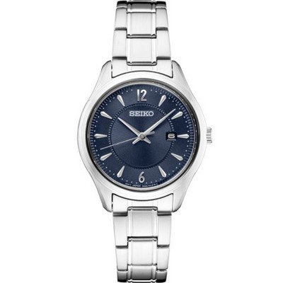 Seiko Ladies' Silver-tone Watch with Blue Dial