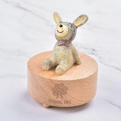 Cute Rabbit Music Box Without Rotating Base