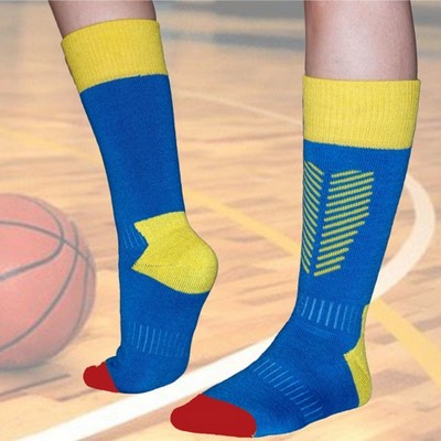 Mid cuff custom knit basketball socks w/ bottom cushion