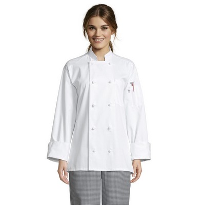 Uncommon Threads Unisex White Classic Knot Chef Coat