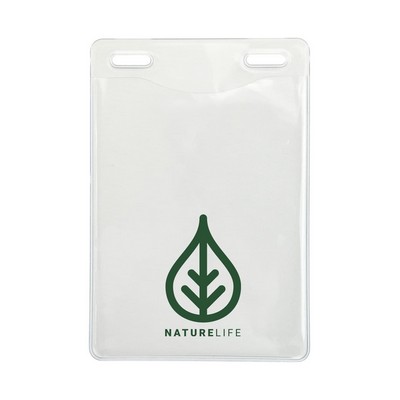 3.27" W x 4.80" H - Vertical Clear Vinyl Badge Holder (1 Color Imprint)