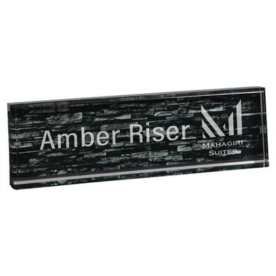 9.5" x 2.75" Grey Brick Acrylic Name Bar