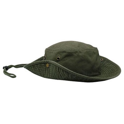 Garment Washed Cotton Twill Aussie Hat