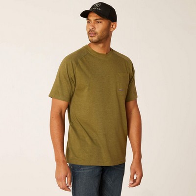 Ariat® Men's Lichen Green Rebar® Cotton Strong™ Short Sleeve T-Shirt