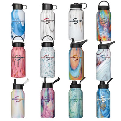 High-Capacity Stainless Bottle W/ Different Lid 27oz.