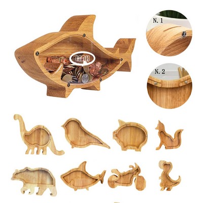 Wooden Animal Piggy Bank