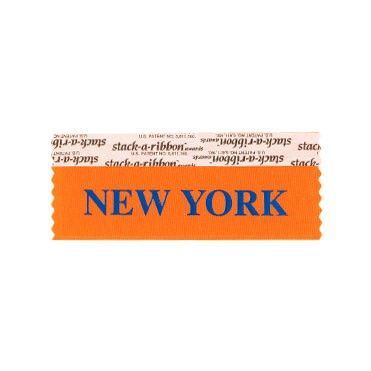 New York Stk A Rbn Orange Ribbon Blue Imprint