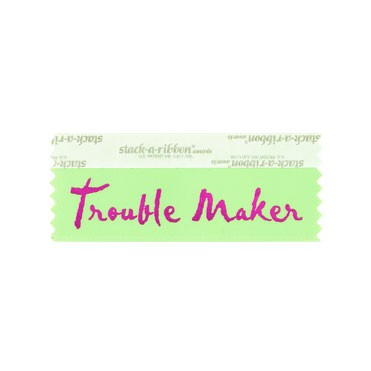 Trouble Maker Stk A Rbn Neon Green Ribbon Purple Impri