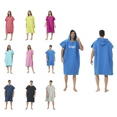 Quick-drying Surf Poncho Changing Robe With Hood(110x90cm)