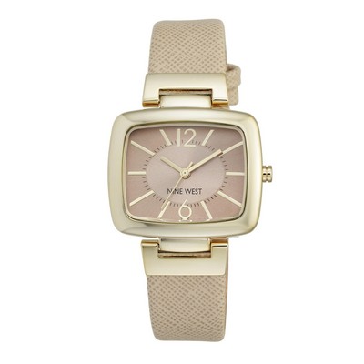 Nine West® Women's Beige w/Gold Dial Strap Watch