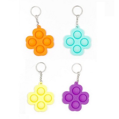 Four Leaf Clover Shape Push Pop Bubble Keychain