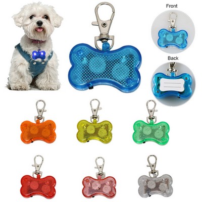 LED Light Up Dog Bone Shape ID Tag