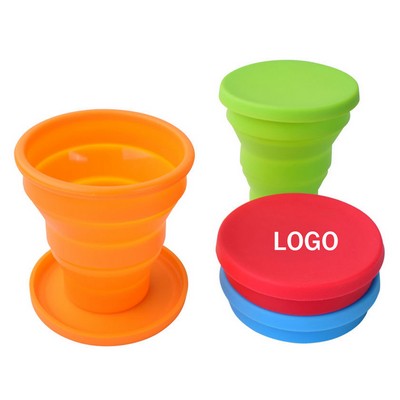 200ml Foldable Silicone Travel Cup with Lid