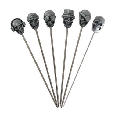 Stainless Steel Reusable Skull Cocktail Picks