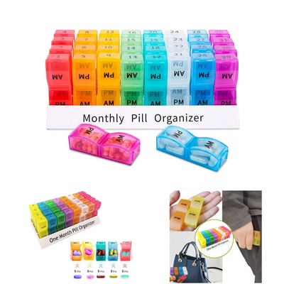 Rainbow Monthly Pill Case Organizer