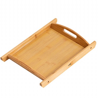 Wood Food Serving Tray with Handles for Breakfast in Bed