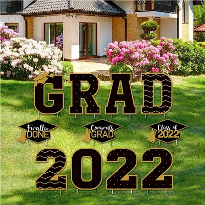 Custom Graduation Theme Plastic Printed Corrugated Yard Sign