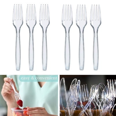 Clear Heavyweight Plastic Silverware Plastic Fork