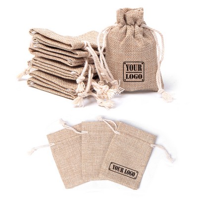 Burlap Drawstring Bag