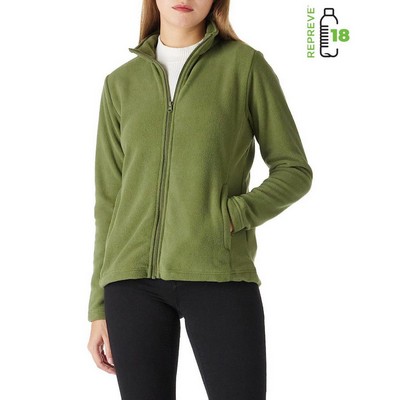 Women's rPET Full-Zip Fleece Mock neck Jacket W/ Pockets & Wrinkle Free