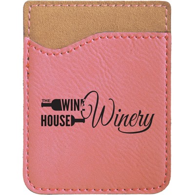 Pink Laserable Leatherette Phone Wallet