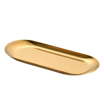 Gold Stainless Steel Oval Tray