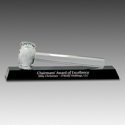 13.9" x 4.25" Crystal Gavel Award